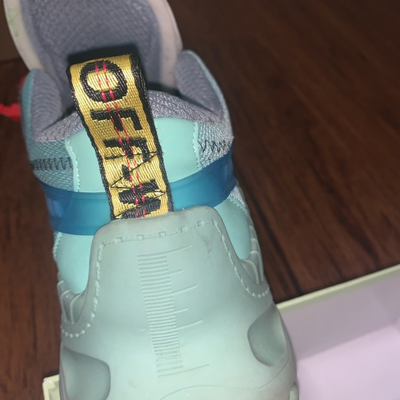 Off-White Mint and Gray Sneakers